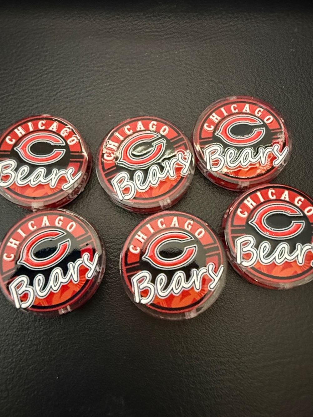 Chicago Bears focal beads for pen making Set - of 6 Official Team Style Home Art